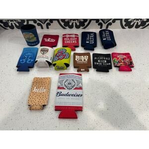 Lot of 13 BEER NEOPRENE CAN KOOZIE DRINK COOLER FUN NOVELTY